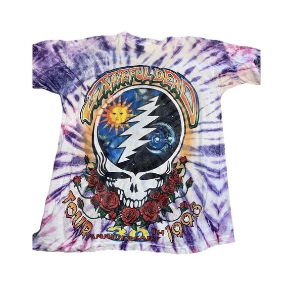 Vintage Grateful Dead 1995 Summer Tour Tie Dye Vintage Shirt Mens Size Large
